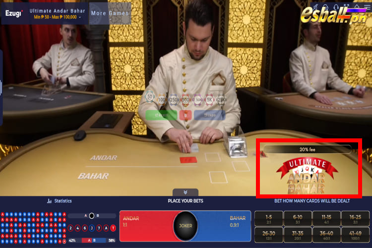Ultimate Andar Bahar, Ezugi Andar Bahar Live Casino Games